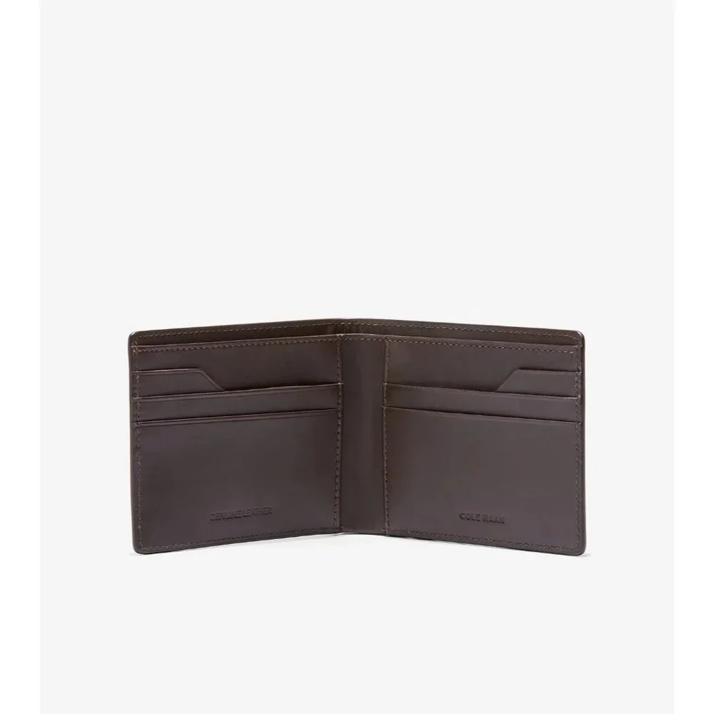Men's Cole Haan Bifold Compact Slimfold Wallet Brown Leather Classic NEW